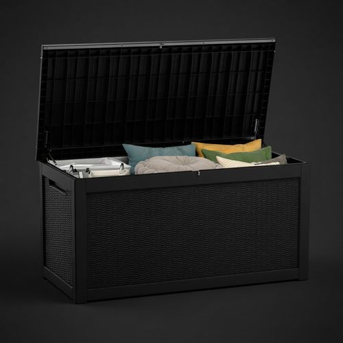 325-Gallon Resin Deck Box, Black