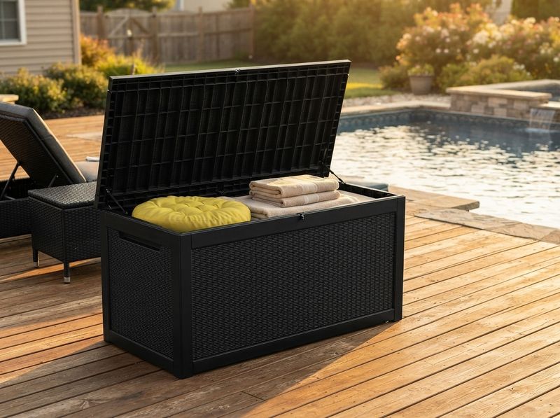 325-Gallon Resin Deck Box, Grey