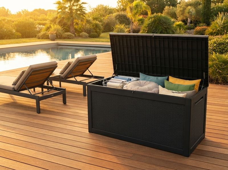 325-Gallon Resin Deck Box, Black