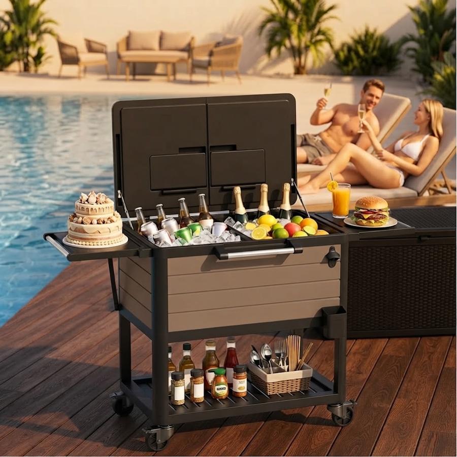 104 Qt Rolling Cooler Cart
